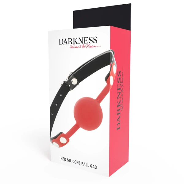 Darkness Bondage Silicone-knevel met leren riemen