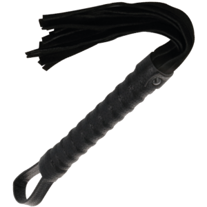 Darkness Sensations Schwarze Bondage-Peitsche mit Ledergriff Darkness Sensations Schwarze Bondage-Peitsche mit Ledergriff – Bild 1