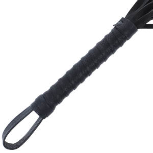 Darkness Sensations Schwarze Bondage-Peitsche mit Ledergriff Darkness Sensations Schwarze Bondage-Peitsche mit Ledergriff – Bild 2