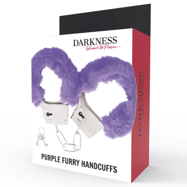 Darkness Bondage Handboeien van metaal met paarse voering Darkness Bondage Handboeien van metaal met paarse voering