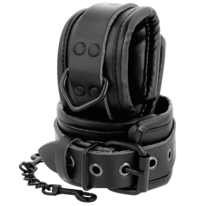 Darkness Bondage Handboeien van kunstleer, verstelbaar, zwart Darkness Bondage Handboeien van kunstleer, verstelbaar, zwart - Afbeelding 2