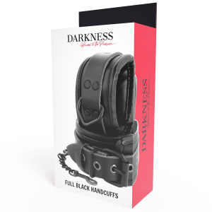 Darkness Bondage Handboeien van kunstleer, verstelbaar, zwart Darkness Bondage Handboeien van kunstleer, verstelbaar, zwart - Afbeelding 6
