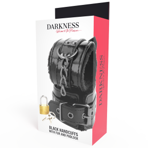 Darkness verstellbare Lederhandschellen mit Vorhängeschloss schwarz Darkness verstellbare Lederhandschellen mit Vorhängeschloss schwarz – Bild 6