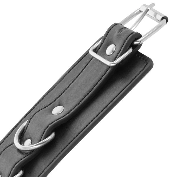 Darkness Handboeien van PVC-leer, verstelbaar, zwart