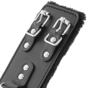 Darkness Bondage verstellbare Lederhandschellen mit Innenfutter, schwarz Darkness Bondage verstellbare Lederhandschellen mit Innenfutter, schwarz – Bild 4