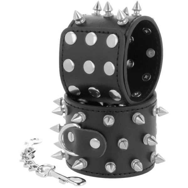 Darkness Bondage Handschellen mit Spikes, schwarz