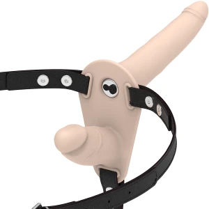 Fetish Submissive Harness Doppelpenetrationsgeschirr mit Vibrator, Silikon, IPX6