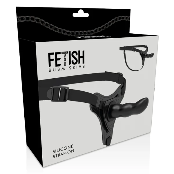 Fetish Submissive Harness Strap-On Dildo van siliconen 16 cm Fetish Submissive Harness Strap-On Dildo van siliconen 16 cm