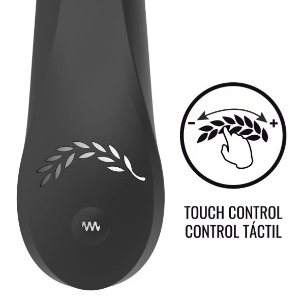 Black&silver Kean Vibrator met Touch-bediening, 204 x 38 mm