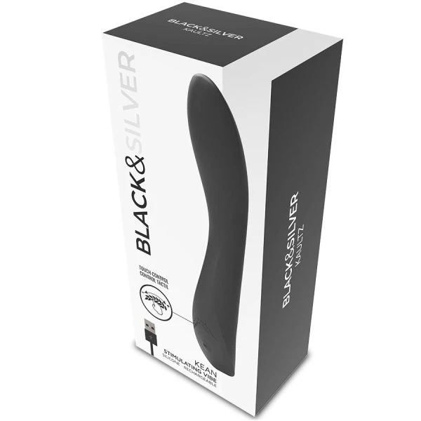 Black&silver Kean Vibrator met Touch-bediening, 204 x 38 mm