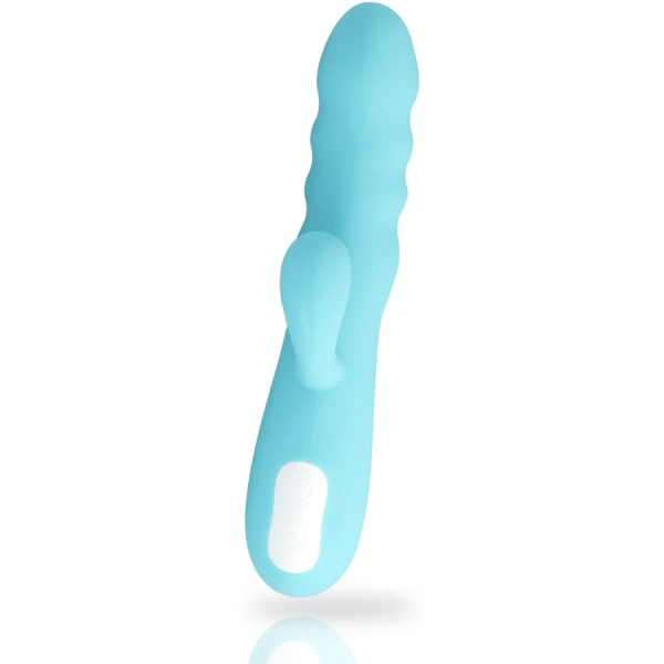 MIA Eiffel Turquoise Blau Draaivibrator met Clitorisstimulator