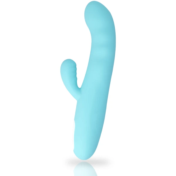 MIA Eiffel Turquoise Blau Draaivibrator met Clitorisstimulator