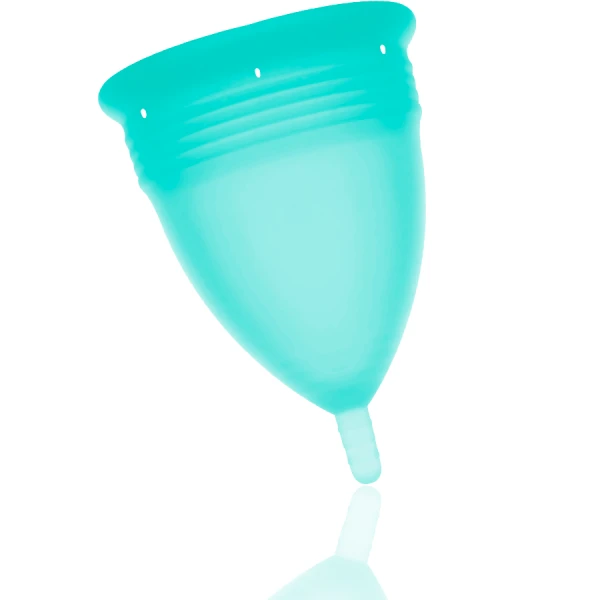 Stercup Menstruatiecup van FDA-siliconen Aquamarijn Maat L