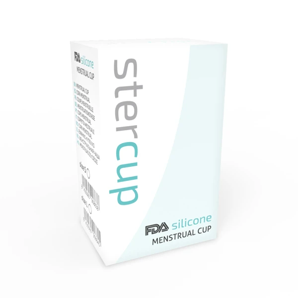 Stercup Menstruatiecup van FDA-siliconen Aquamarijn Maat L
