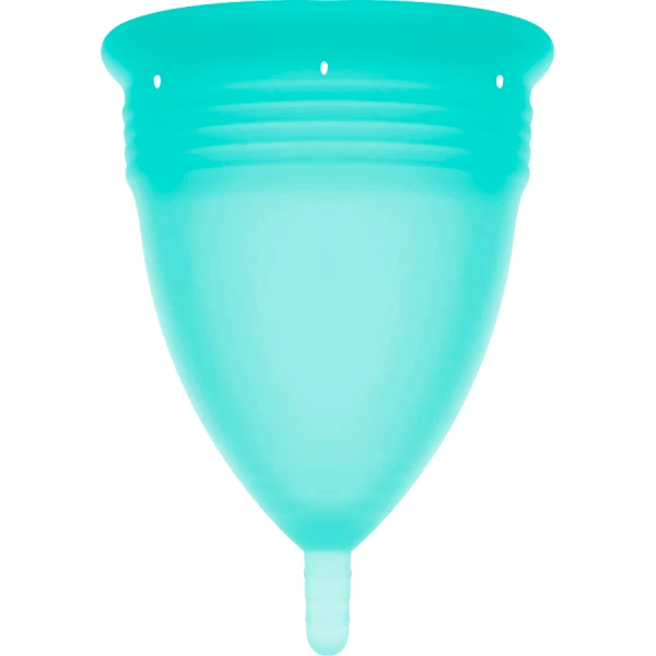 Stercup Menstruatiecup van FDA-siliconen Aquamarijn Maat L