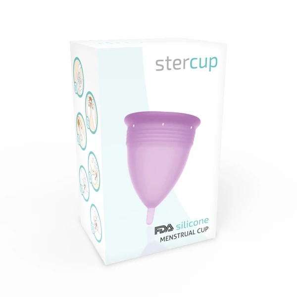 Stercup Menstruatiecup van FDA-siliconen in lila maat S