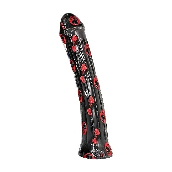 ALL Black Plug-Dildo met ribbels, 31 x 6 cm