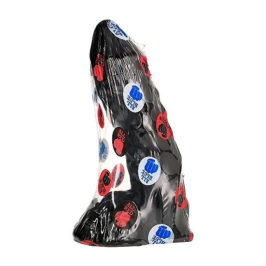 ALL Black Dildo met aderen en ballen, 23 x 5 cm