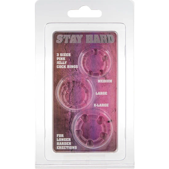 Seven Creations Set van drie siliconen penisringen roze 21 mm 23 mm 24 mm