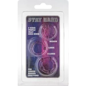 Seven Creations Set of three purple silicone penis rings