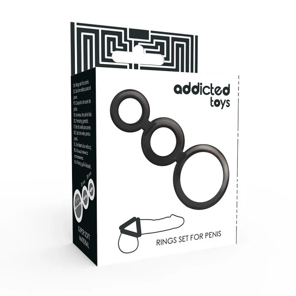 Addicted Toys Penisring-Set Gerookt met 3 maten Addicted Toys Penisring-Set Gerookt met 3 maten