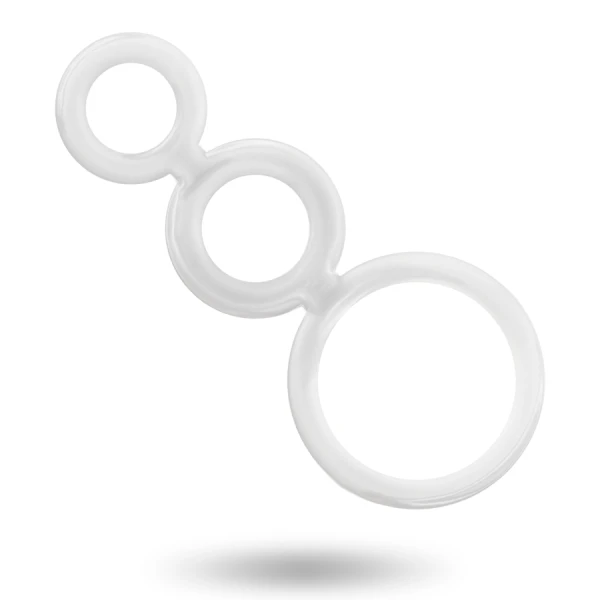 Addicted Toys Penis Ring Set Transparent, 3 Sizes Addicted Toys Penis Ring Set Transparent, 3 Sizes