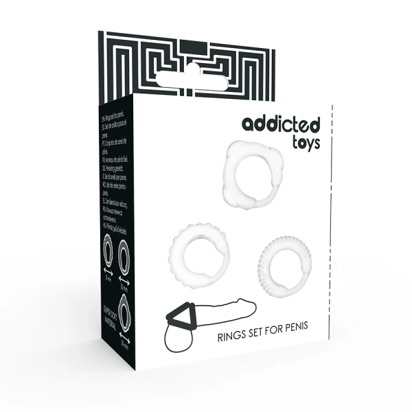 Addicted Toys Penisring-Set klar 3-delig