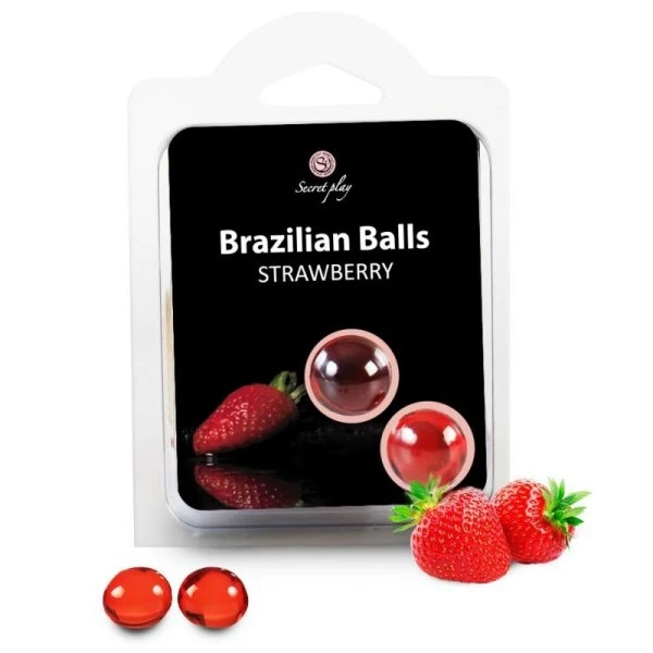 Secretplay Cosmetic Massagebollen Aardbeiensmaak 2 Stuks