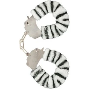 Toyjoy Furry FUN Manchetten Bondage Zebra met ketting