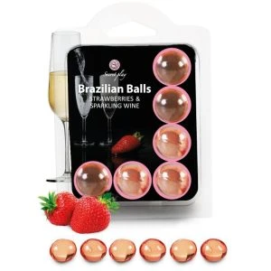 Secretplay Cosmetic Braziliaanse ballen Aardbei met Cava – stimulerend set