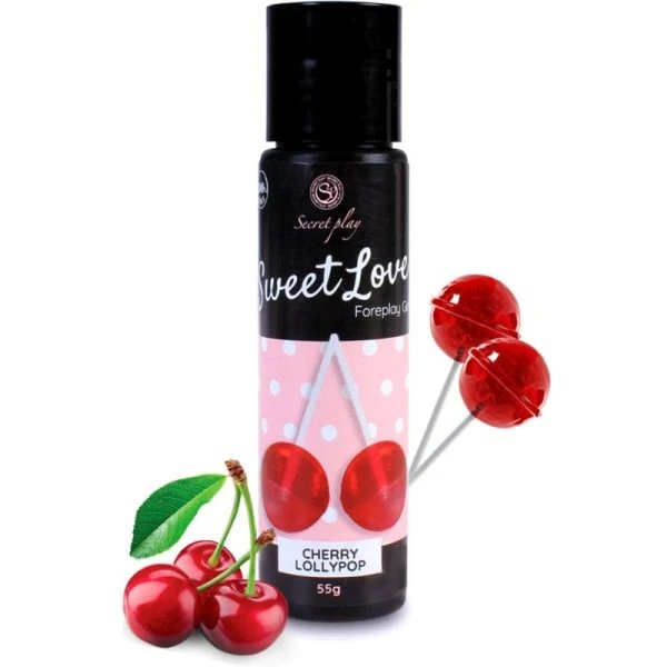 Secretplay Cosmetic Cherry Lollipop Gel Sweet Love edible lubricant 60 ml Secretplay Cosmetic Cherry Lollipop Gel Sweet Love edible lubricant 60 ml