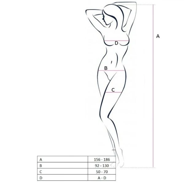 Passion Woman Net-body met kruisopening wit maat één