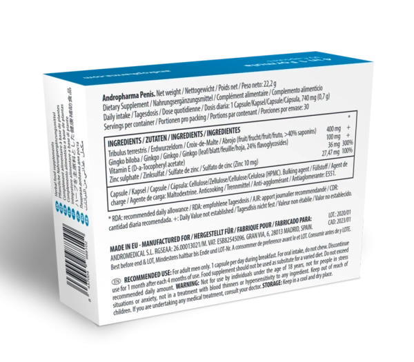 Andro Medical Andropharma Penis voedingssupplement voor penisvergroting Andro Medical Andropharma Penis voedingssupplement voor penisvergroting