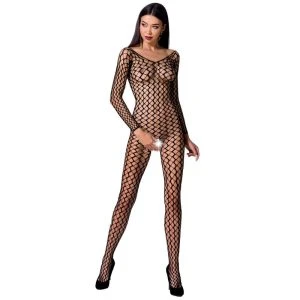 Passion Woman Mesh Body with Crotch Opening and Lace Black Unisize