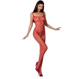 Passion Woman Net-body met kruisopening rood Unisize
