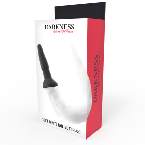 Darkness Anale siliconen anale plug met witte staart Darkness Anale siliconen anale plug met witte staart - Afbeelding 3
