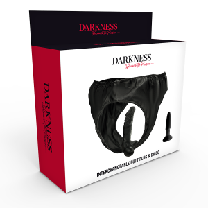 Darkness Sensations slip met plug en verwisselbare dildo Darkness Sensations slip met plug en verwisselbare dildo - Afbeelding 4
