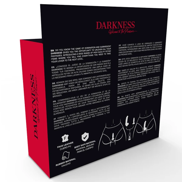 Darkness Sensations slip met plug en verwisselbare dildo