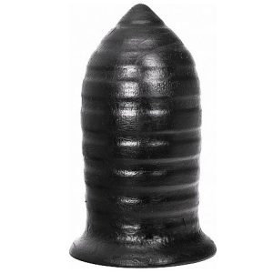 ALL Black Anale plug met ribbelstructuur 14 cm inbrengbare lengte ALL Black Anale plug met ribbelstructuur 14 cm inbrengbare lengte - Afbeelding 2