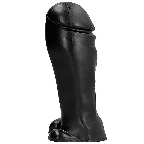 ALL Black Dildo mit Hoden, breite Zehe 22 x 8 cm