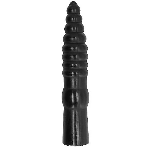 ALL Black Anaalplug met Ribbelstructuur 33 x 6 cm