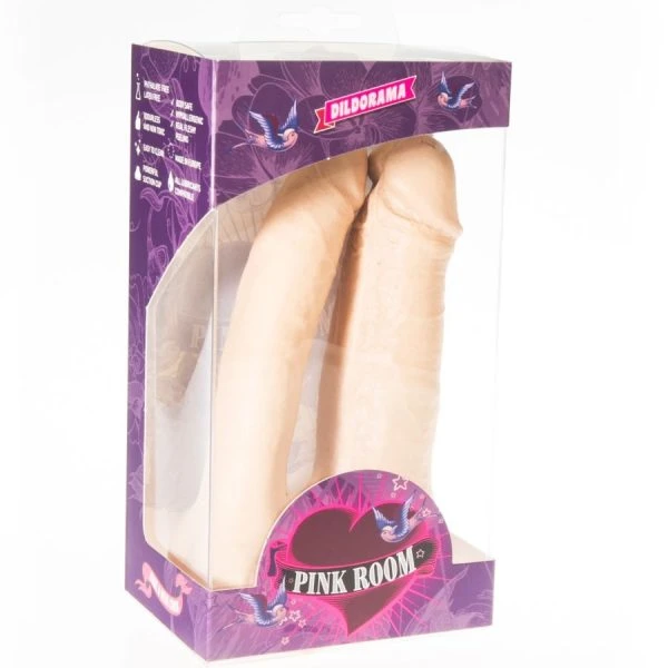 Pink Room Arthus Realistische dubbele dildo van PVC, 17 cm en 15,5 cm