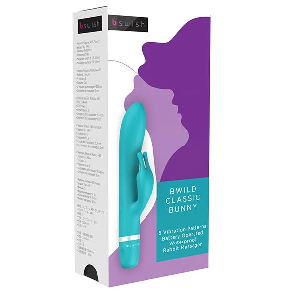 B Swish Bwild Classic Bunny Vibrator met Clitorisstimulator, Jadegroen B Swish Bwild Classic Bunny Vibrator met Clitorisstimulator, Jadegroen
