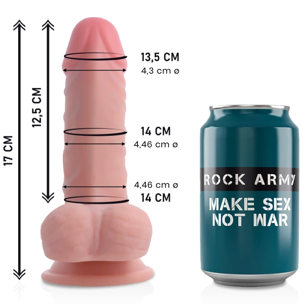 Rock Army Dual Density Dildo Panzer 17 cm met zuignap, TPE