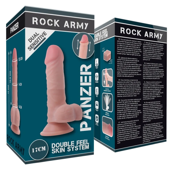 Rock Army Dual Density Dildo Panzer 17 cm met zuignap, TPE
