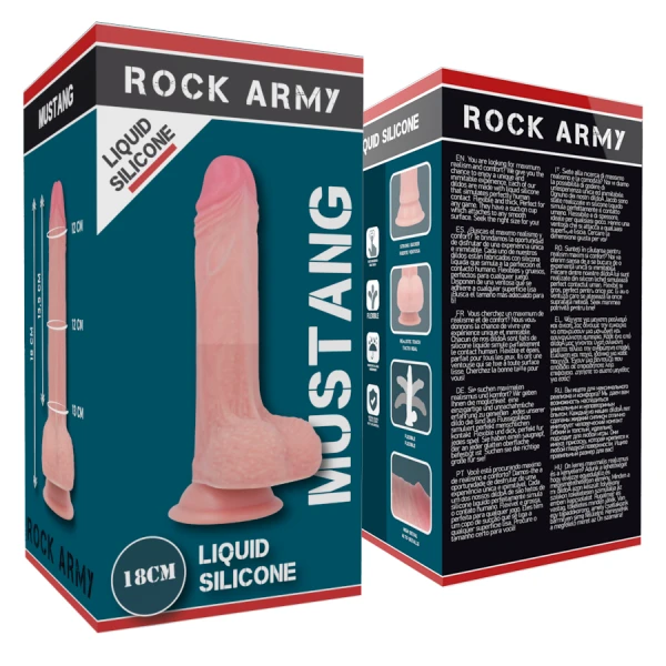 Rock Army Liquid Silicone Mustang Realistic siliconen dildo 18 cm Rock Army Liquid Silicone Mustang Realistic siliconen dildo 18 cm