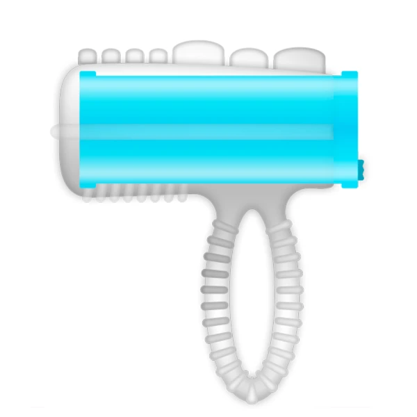 Casual Love Ringzunge Vibrator met vingeropzetstuk, blauw Casual Love Ringzunge Vibrator met vingeropzetstuk, blauw