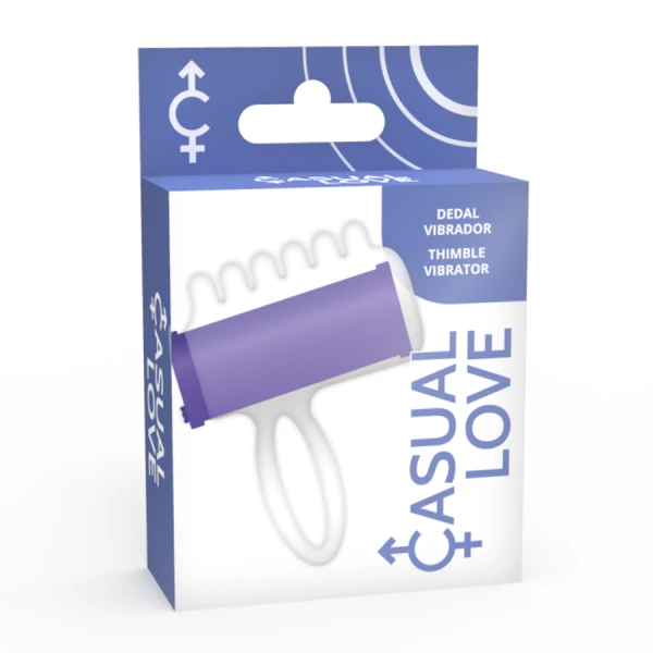 Casual Love Finger Vibrator Lilac met TPR en bellenstructuur