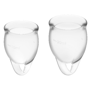 Satisfyer Menstrual Cups Feel Confident Menstrual Cup Set 15 + 20 ml transparant Satisfyer Menstrual Cups Feel Confident Menstrual Cup Set 15 + 20 ml transparant - Afbeelding 1