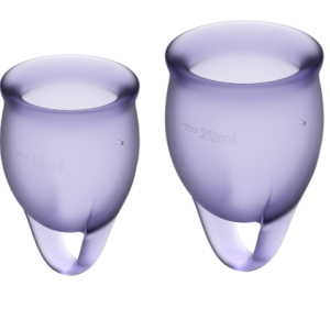 Satisfyer Menstrual Cups Feel Confident Menstrual Cup Set 15 + 20 ml Purple Satisfyer Menstrual Cups Feel Confident Menstrual Cup Set 15 + 20 ml Purple - Image 1